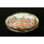 An English enamel snuffbox, circa 1780/90, oval,