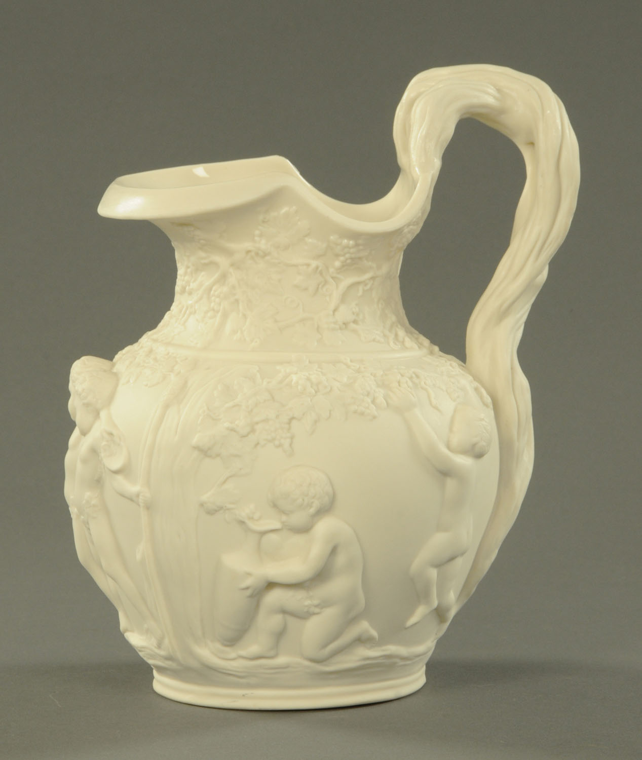 A Copeland relief moulded Parian jug, 19th century, - Image 2 of 2