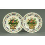 A pair of Chinese Famille Verte chargers, post Republic period,