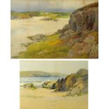 Arthur Tucker (1864-1929), two coastal scenes, each signed, one dated May 1908, watercolours.