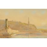 Len Roope, watercolour, "Old Quay, Whitehaven". 20 cm x 32 cm, framed, signed and dated 1976.