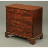 A George III mahogany chest of drawers,