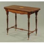 An Edwardian inlaid mahogany card table,