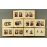 Five leather bound Victorian photograph albums, 1890's, principally family photographs.