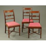 A set of three early 19th century mahogany side chairs,