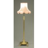 An early 20th century brass standard lamp, with Corinthian capital,