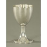 A George III silver chalice, London 1795-6, script makers mark "WF" (not traced), 155 grams.