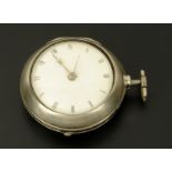 A George III silver pair cased pocket watch, the verge movement by J.