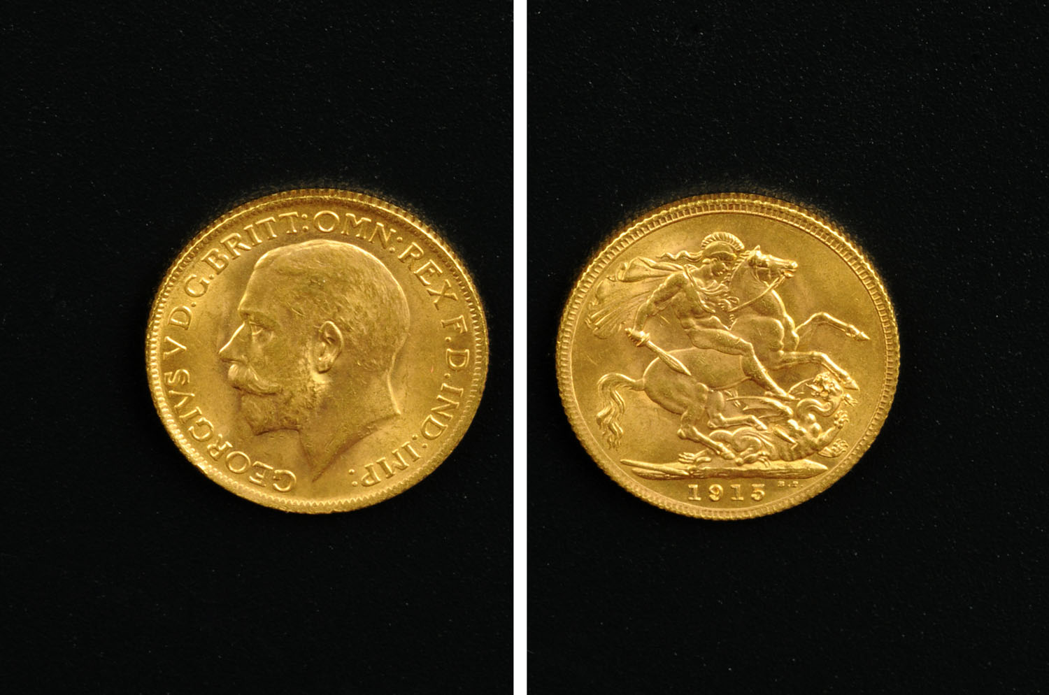 George V, sovereign, 1915, EF+.