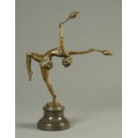 An Art Deco style bronze figure of a lady. Height 44 cm.