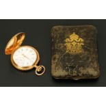 A 14 carat rose gold pocket watch, the case bearing in relief the cipher of Kaiser Wilhelm II,