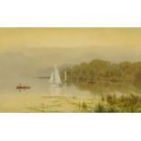 Edward Horace Thompson (1879-1949), watercolour, "Day Breaks" Windermere from Bowness Bay.