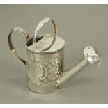 A Victorian novelty silver watering can, J.