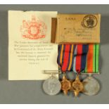 A World War Two group of four medals, all unmarked but with box to "K.G. Millar".