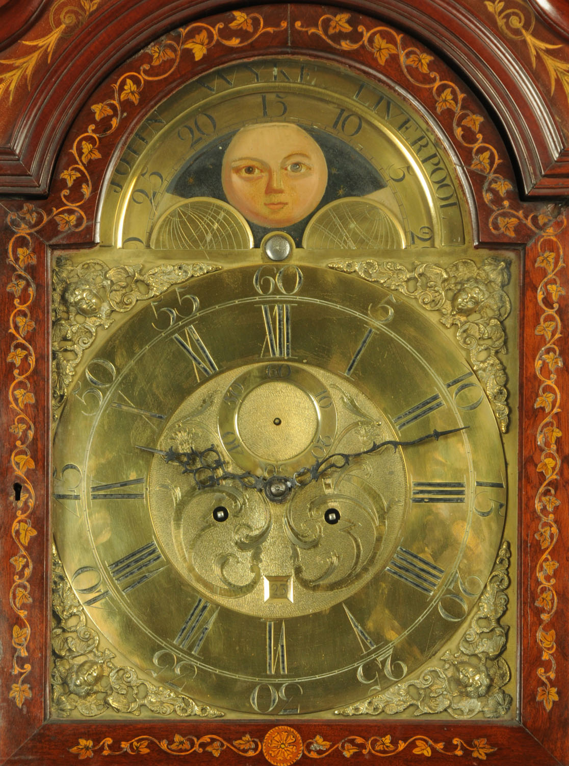 A George III mahogany longcase clock by John Wyke of Liverpool, with mahogany and marquetry case, - Image 2 of 14