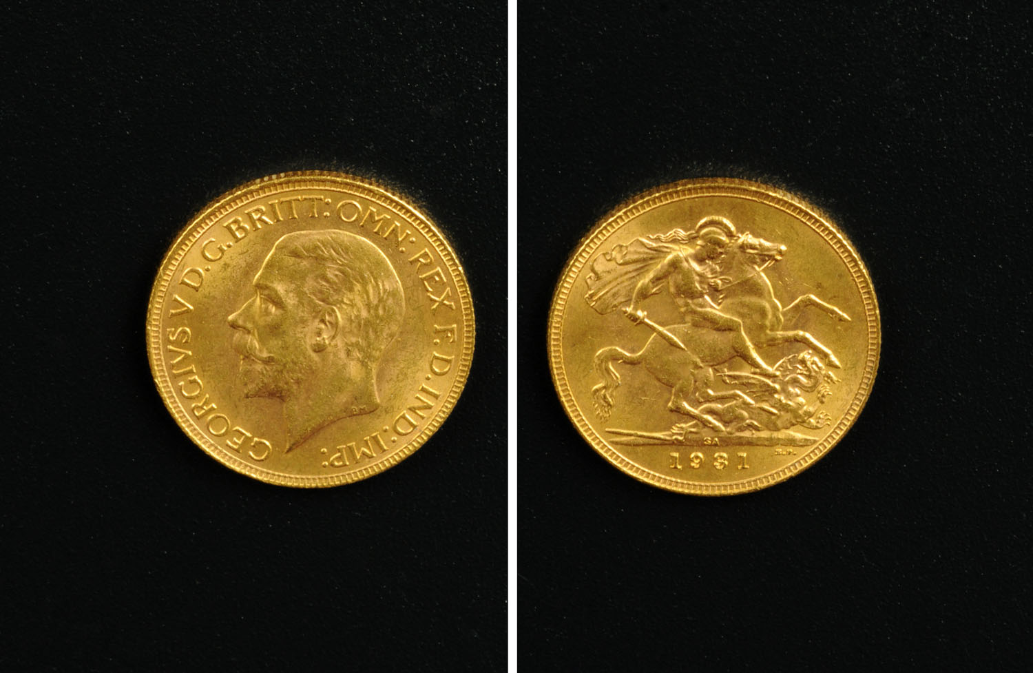 George V, sovereign, 1931, South Africa Mint.