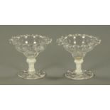 A pair of glass sweetmeat dishes, late 18th century,