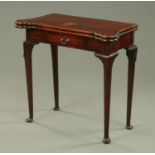 A 19th century mahogany card table,