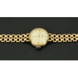 A ladies 9 ct gold Bentima wristwatch, with gold link bracelet strap, 11.4 grams excluding movement.