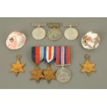 A World War Two trio of medals, unmarked, a box to Mr. N.G.