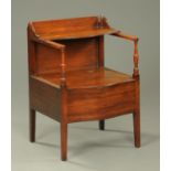 A George III mahogany serpentine fronted commode,