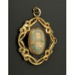 A portrait miniature locket, 19th century,