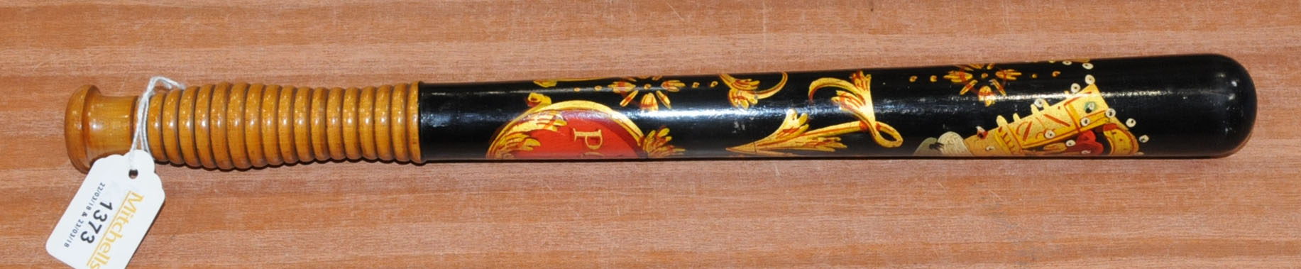 A Victorian painted wood police truncheon, - Image 3 of 6