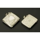 An Edwardian silver Vesta case, Birmingham 1902, maker probably Thomas Hayes,