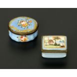 Two Bilston enamel patch/snuffboxes, late 18th century,