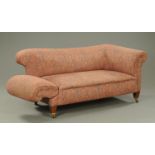 A Victorian drop arm Chesterfield style settee,