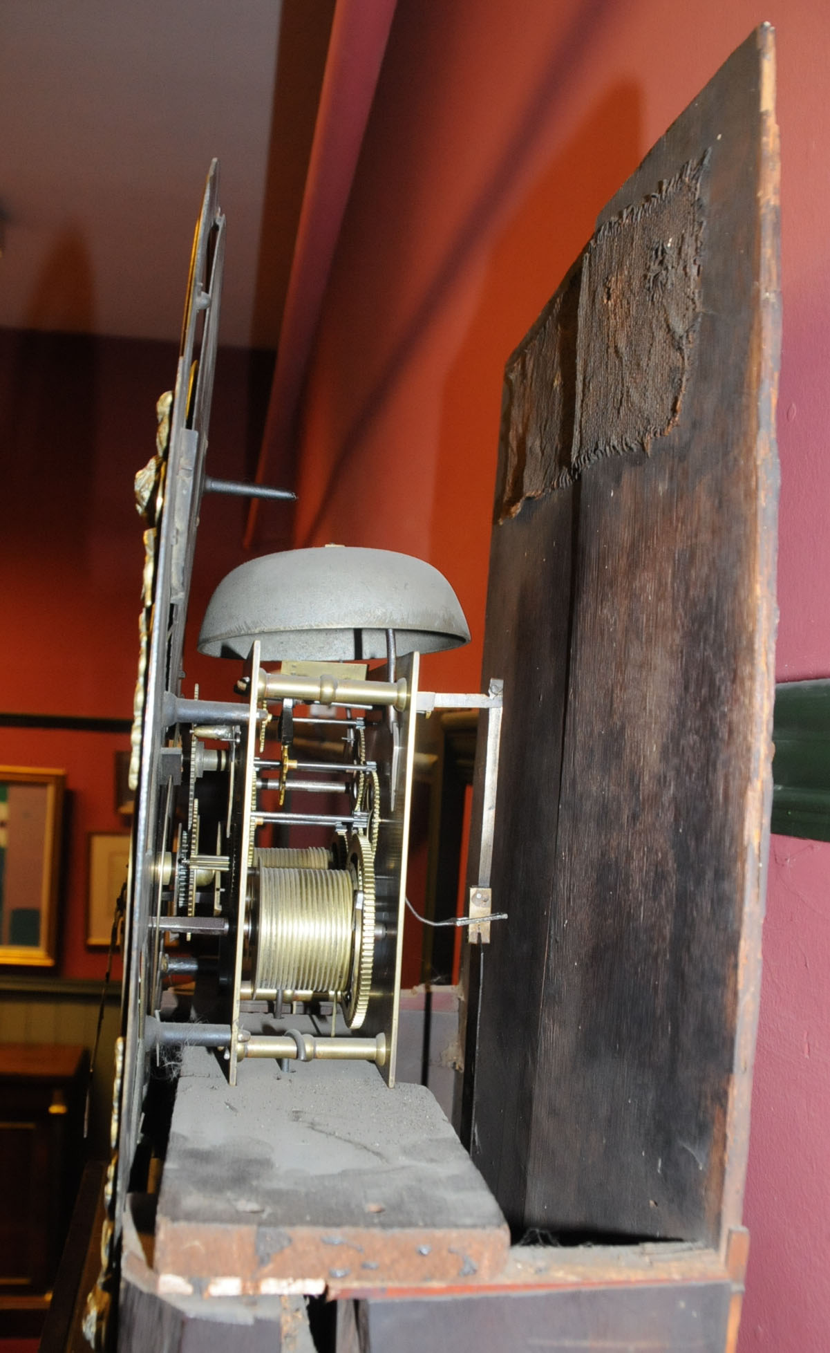 A George III mahogany longcase clock by John Wyke of Liverpool, with mahogany and marquetry case, - Image 9 of 14