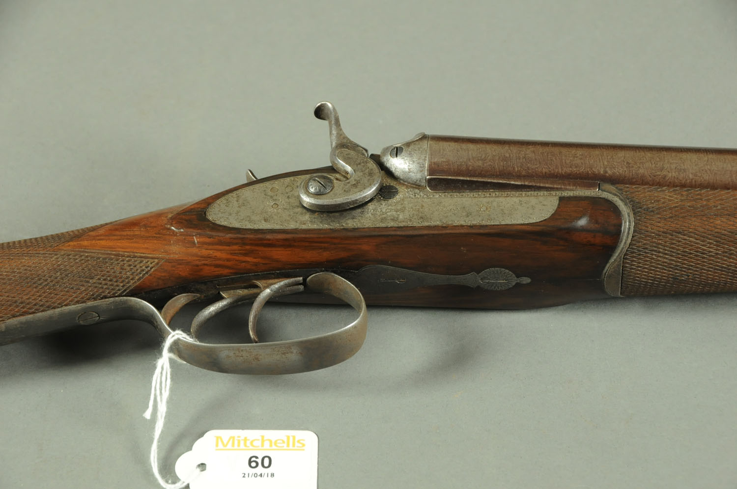 William Powell Bar-in-Wood 12 bore side/side hammer shotgun, 30" Damascus barrels, - Image 2 of 4