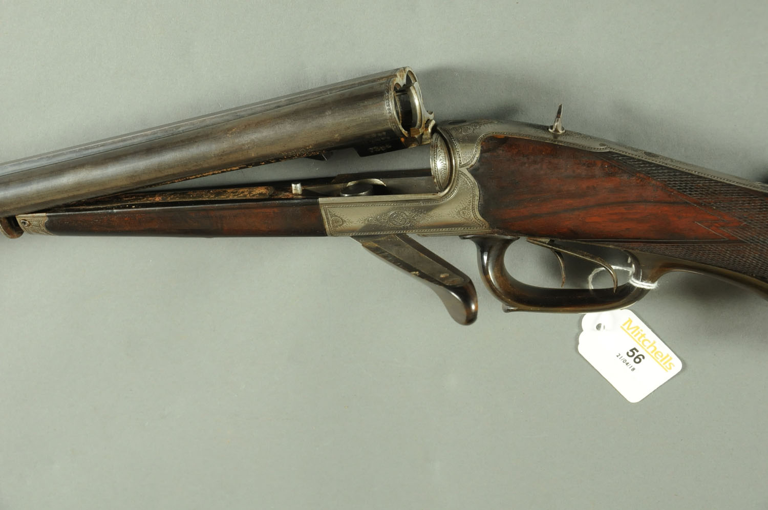 A Continental 16 bore side/side Teschner-Collath Patent slide and tilt under lever shotgun, - Image 2 of 5