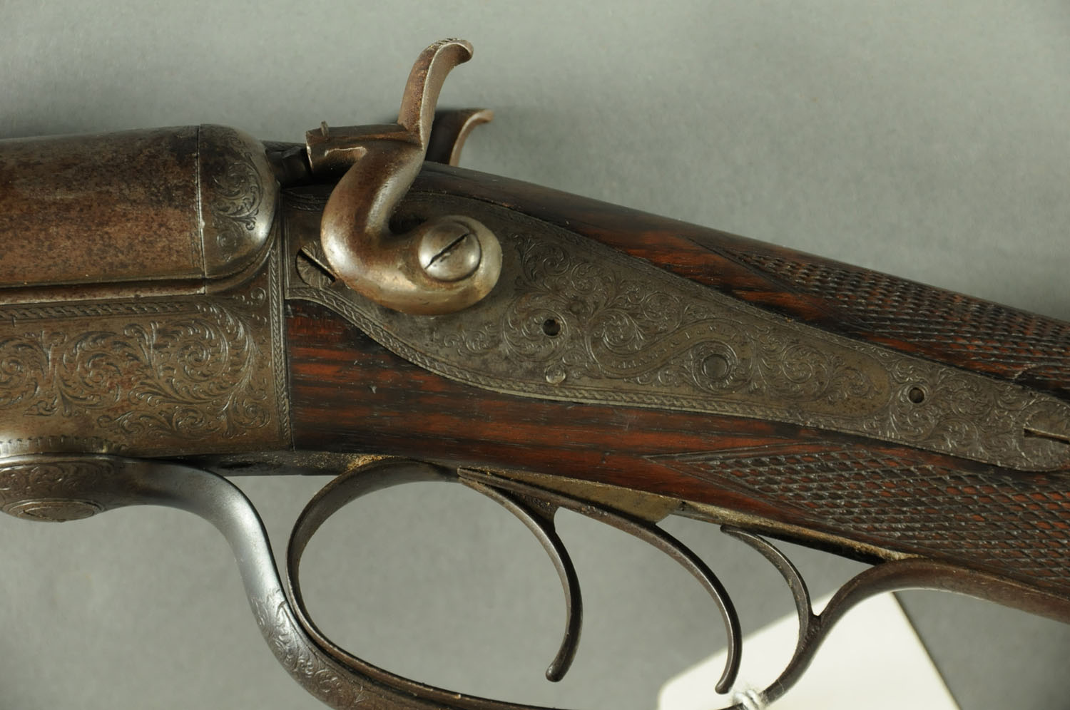 A Williams & Powell of Liverpool 16 bore side/side hammer shotgun, with 30" Damascus barrels, - Image 3 of 5