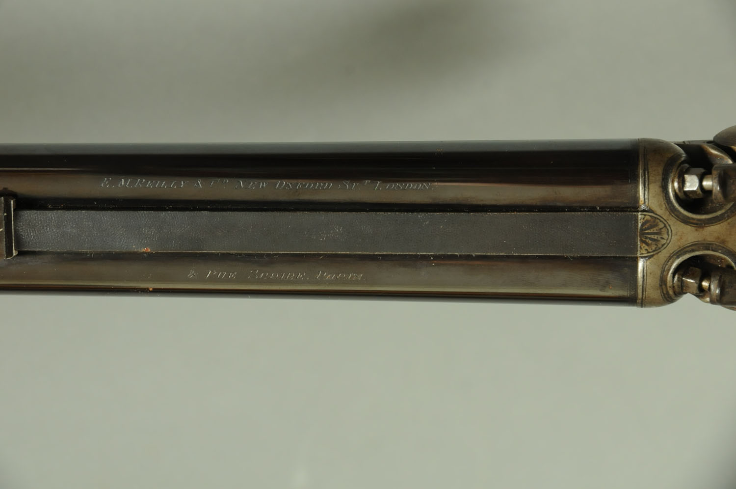 An E.M. Reilly & Co. 36 x 2 1/4 Cal. double hammer rifle, with 26" barrels, barrels inscribed "E.M. - Image 4 of 4