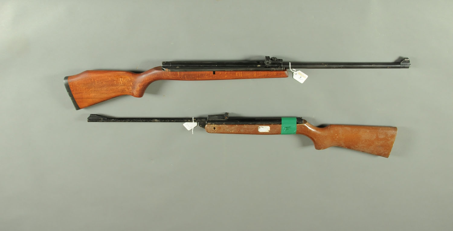 Two air rifles, BSA Meteor .22 break barrel, Serial No. TH04308, and Webley Osprey .