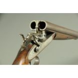 William Powell Bar-in-Wood 12 bore side/side hammer shotgun, 30" Damascus barrels,