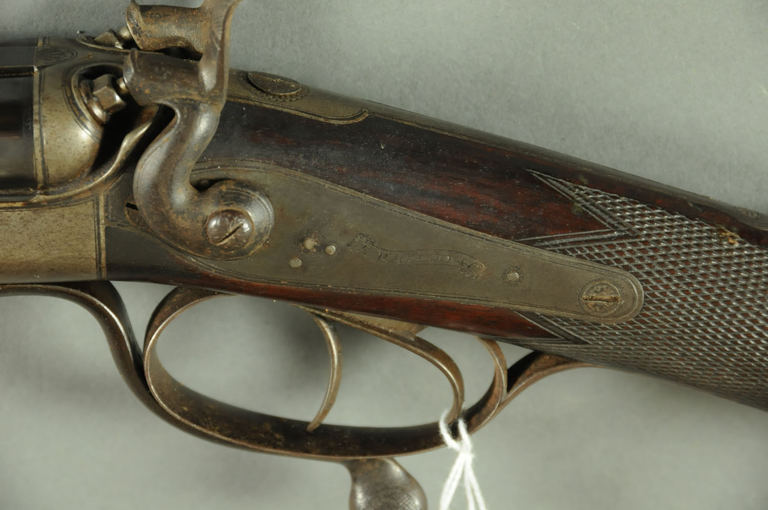 An E.M. Reilly & Co. 36 x 2 1/4 Cal. double hammer rifle, with 26" barrels, barrels inscribed "E.M. - Image 3 of 4