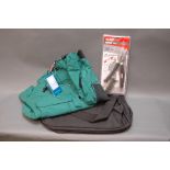 A Klobba waterproof breathable jacket (M), bag and Berkley fishing tool.