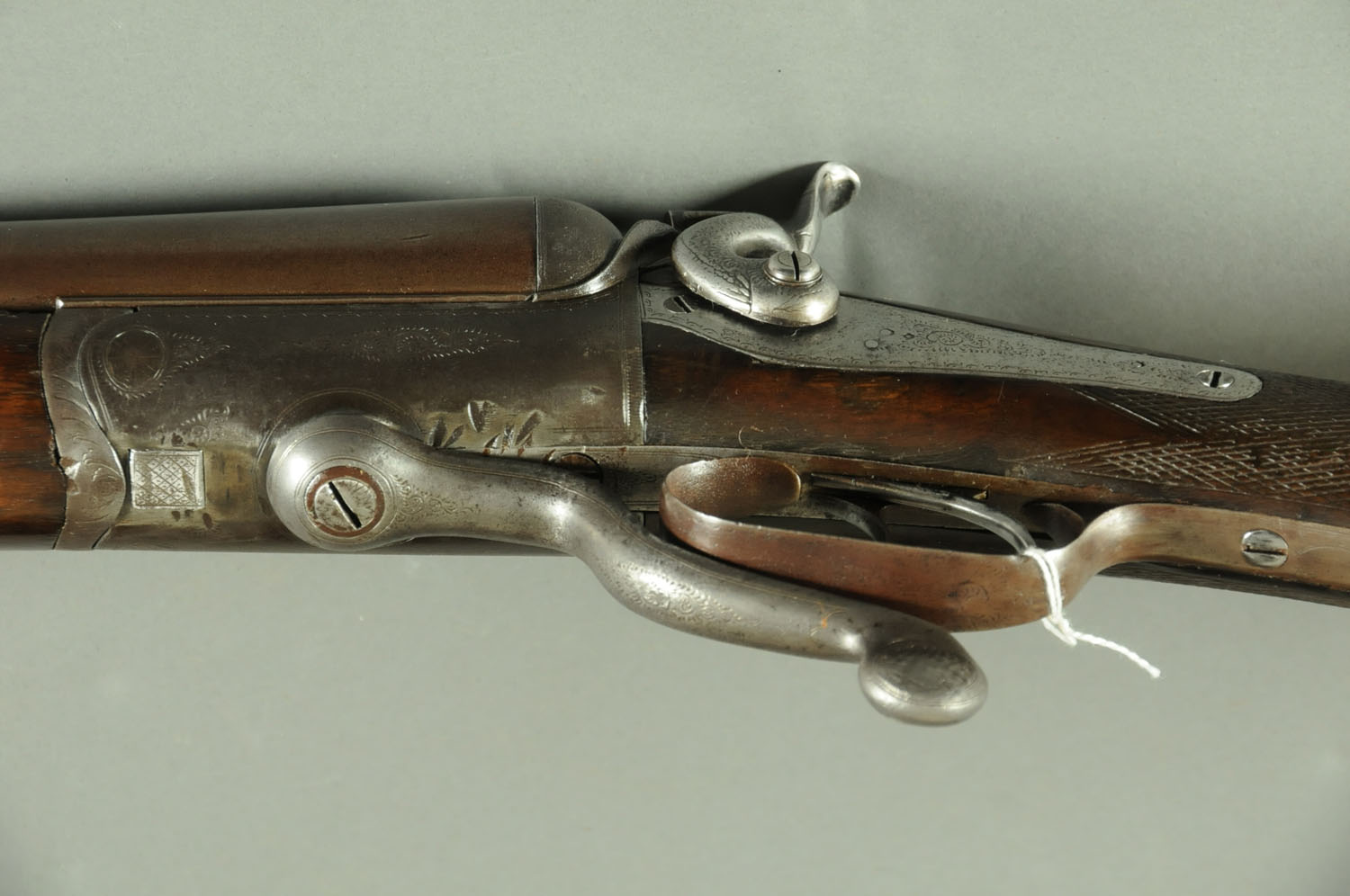 A Richardson of Cork double barrel 8 bore shotgun, 29.5" Damascus barrels, the rib engraved T. - Image 3 of 5