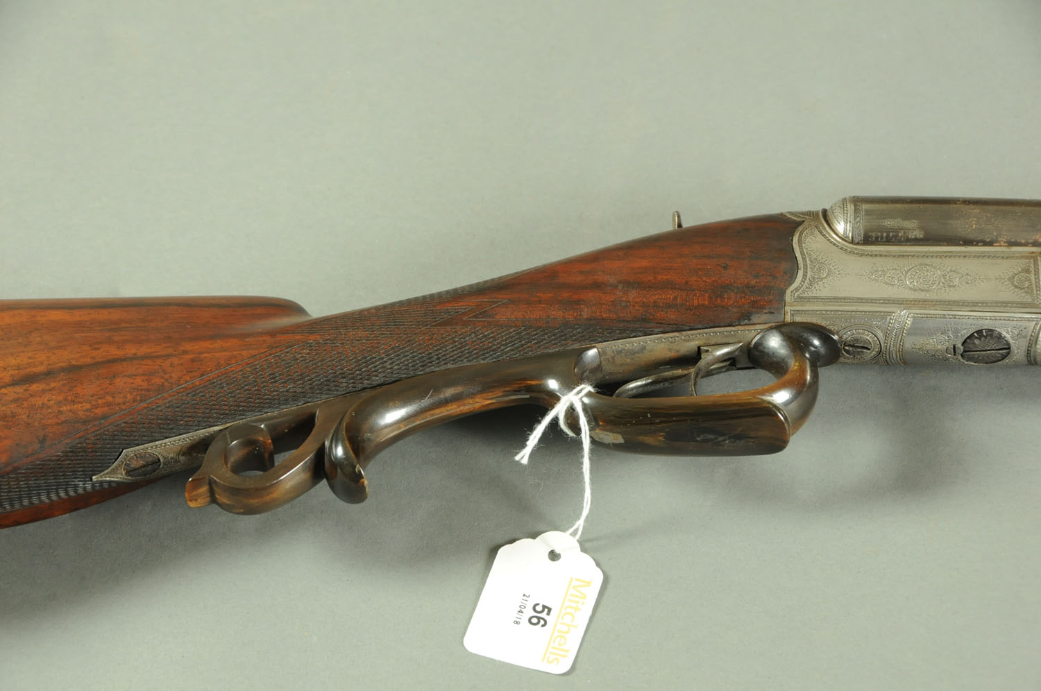 A Continental 16 bore side/side Teschner-Collath Patent slide and tilt under lever shotgun, - Image 3 of 5