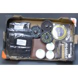 A Shakespeare Graflite fly reel, 2 spools and lines, 3 storage wallets,