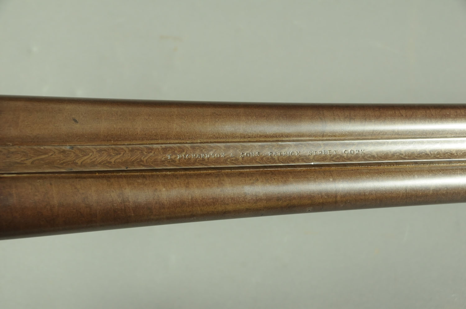 A Richardson of Cork double barrel 8 bore shotgun, 29.5" Damascus barrels, the rib engraved T. - Image 5 of 5