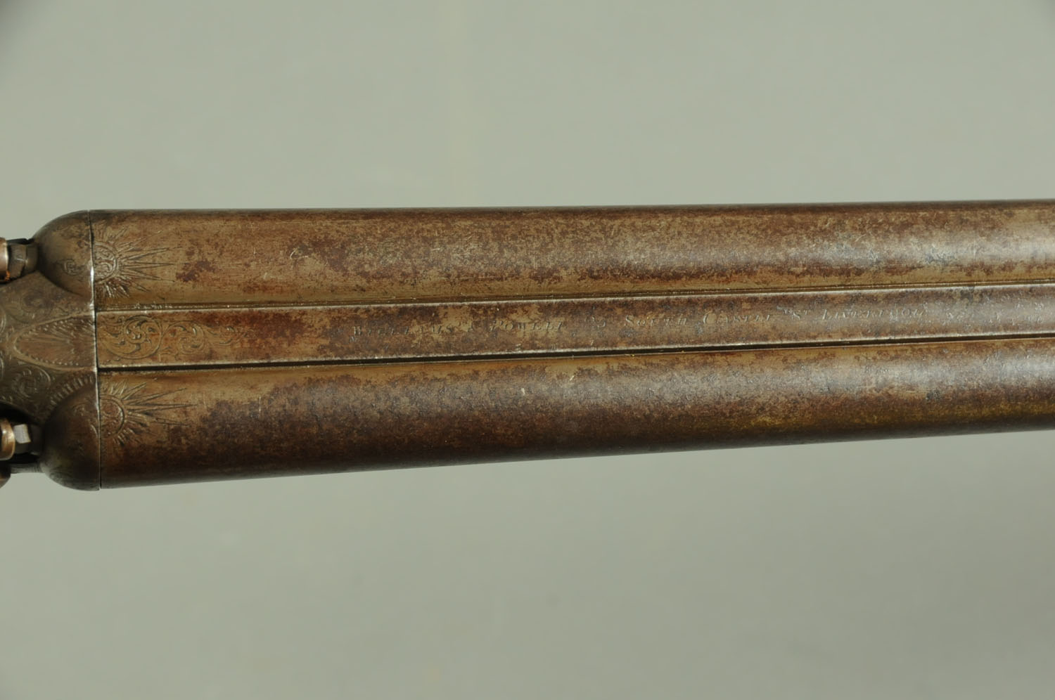 A Williams & Powell of Liverpool 16 bore side/side hammer shotgun, with 30" Damascus barrels, - Image 4 of 5