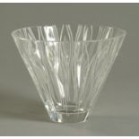 A Stewart & Sons crystal glass bowl, designed by John Luxton, post war,