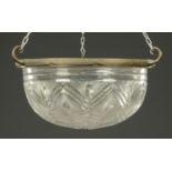 A cut glass ceiling light, early 20th century,