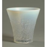 A large Barolac opalescent glass vase "The Loss of the Revenge", circa 1930's,