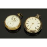 A timekeepers pocket watch, 19th century,