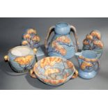 A small collection of blue Oak Tree pattern Carltonware, mid 20th century,