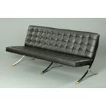 After Ludwig Mies Van Der Rohe, Barcelona settee, late 20th Century,